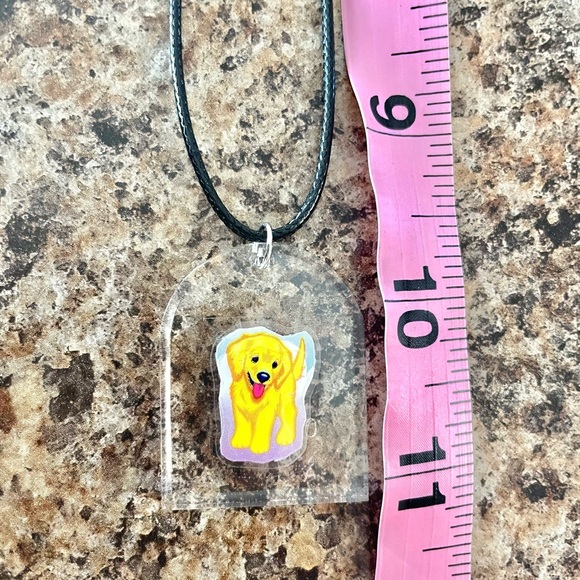 Lisa Frank Dog Acrylic Sticker Necklace - Picture 4 of 7